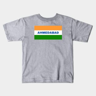 Ahmedabad City in Indian Flag Kids T-Shirt